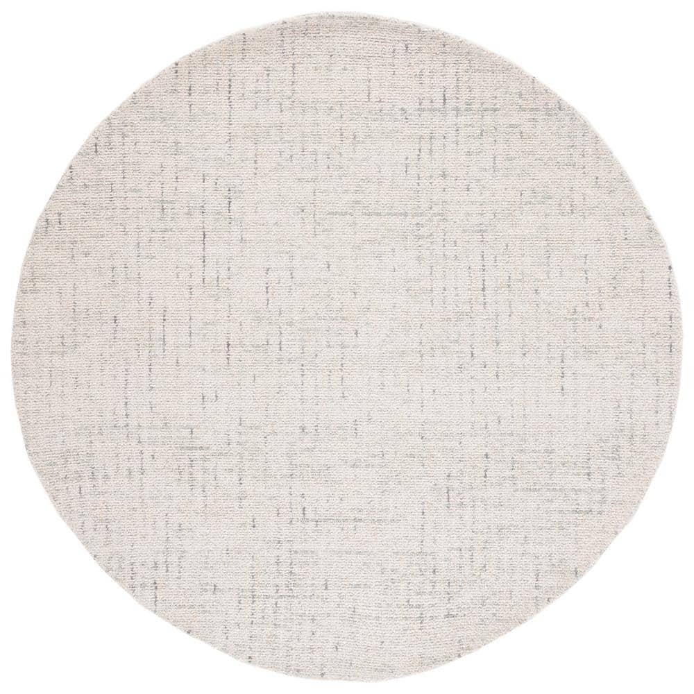 SAFAVIEH Abstract Ivory/Light Gray 8 ft. x 8 ft. Speckled Round Area ...