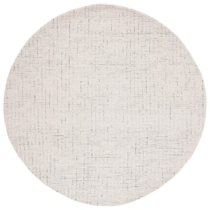 Abstract Ivory/Light Gray 8 ft. x 8 ft. Speckled Round Area Rug