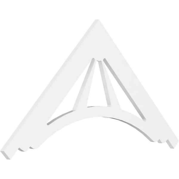 Ekena Millwork 1 in. x 48 in. x 24 in. (12/12) Pitch Stanford Gable Pediment Architectural Grade PVC Moulding