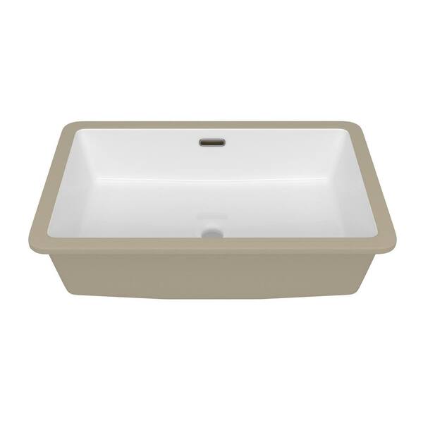 Zeafive 24 in. Undermount Rectangular Bathroom Sink with Overflow