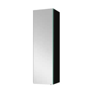 30 in. W x 10 in. H Black Rectangular Aluminum Recessed or Surface Mount Medicine Cabinet, Medicine Cabinet with Mirror