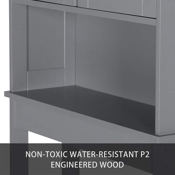 VEIKOUS 22.4-in x 66.9-in x 7.4-in Gray 2-Shelf Over-the-Toilet Storage in  the Over-the-Toilet Storage department at