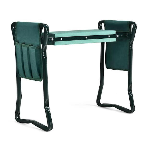 WELLFOR Green Folding Garden Kneeler and Seat Bench