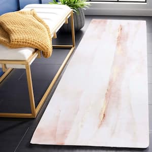 Tacoma Beige/Gold 3 ft. x 10 ft. Machine Washable Striped Abstract Distressed Runner Rug