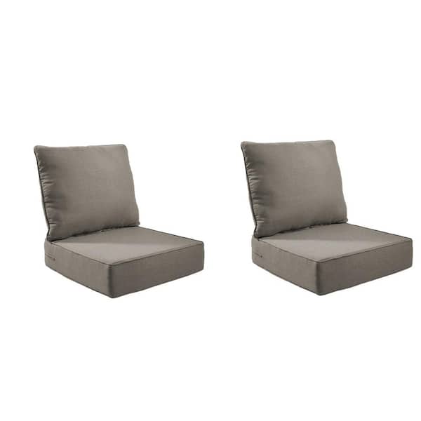 Loopyhoopy Modern 24 in. x 24 in. x 6 in. 4-Piece Deep Seating Outdoor Lounge Chair Thick Cushion Set in Gray (2-Set)