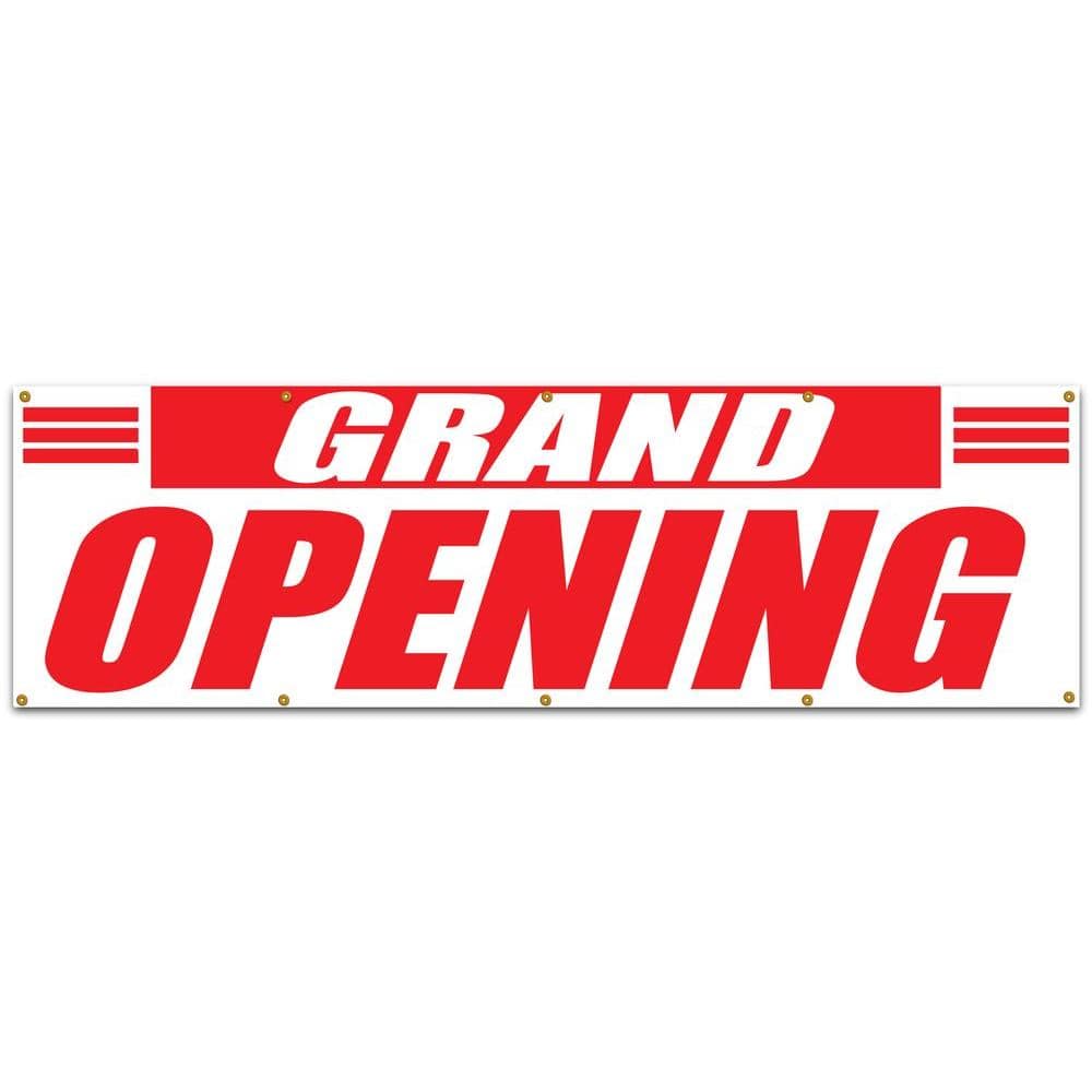 Vinyl Banner Sign Grand Opening Grand Opening red White #3 Marketing Advertising Red One Banner 8 Grommets 48inx96in Multiple Sizes Available 