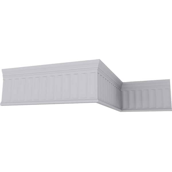 Ekena Millwork SAMPLE - 1 in. x 12 in. x 7-3/4 in. Polyurethane Elsinor Fluted Frieze Chair Rail Moulding