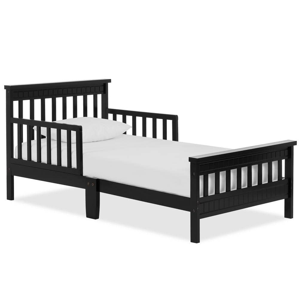 Dream On Me Black JPMA and Greenguard Gold Certified San-Fran Toddler Bed made with Sustainable New Zealand Pinewood -  653X-BLK