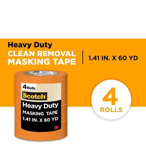 Scotch 1.41 in. x 60.1 yds. Heavy-Duty Grade Masking Tape (4 Rolls/Pack)