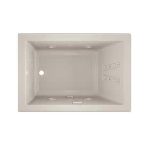 Solna Salon Spa 60 in. x 42 in. Rectangular Combination Bathtub with Right Drains in Oyster