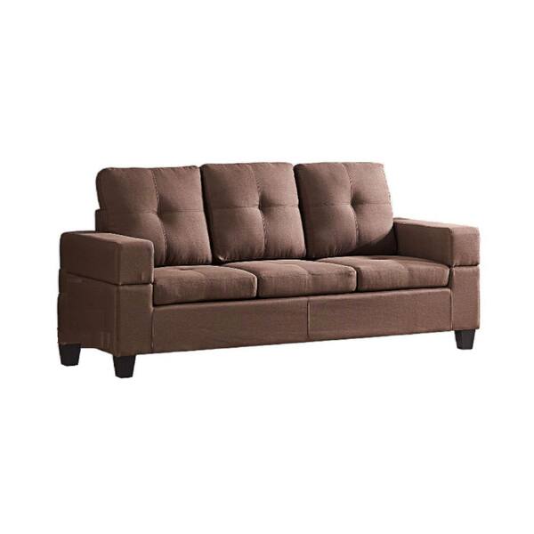 Signature Home SignatureHome Brown Material Solid Wood Foam / Fabric Sofa Chair Only - Dimension: 33 in. W x 80 in. L x 37 in. H