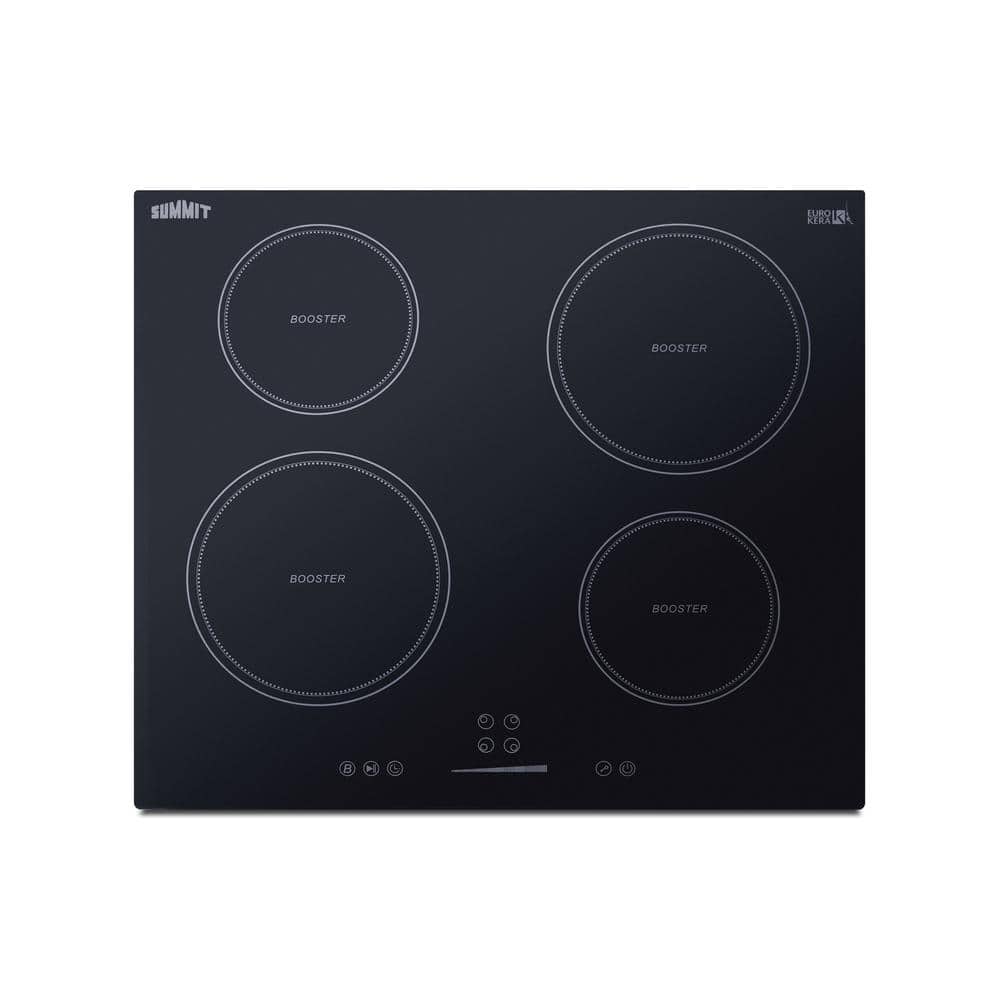 24 in. Electric Induction Cooktop in Black with 4 Elements Including Power Boost