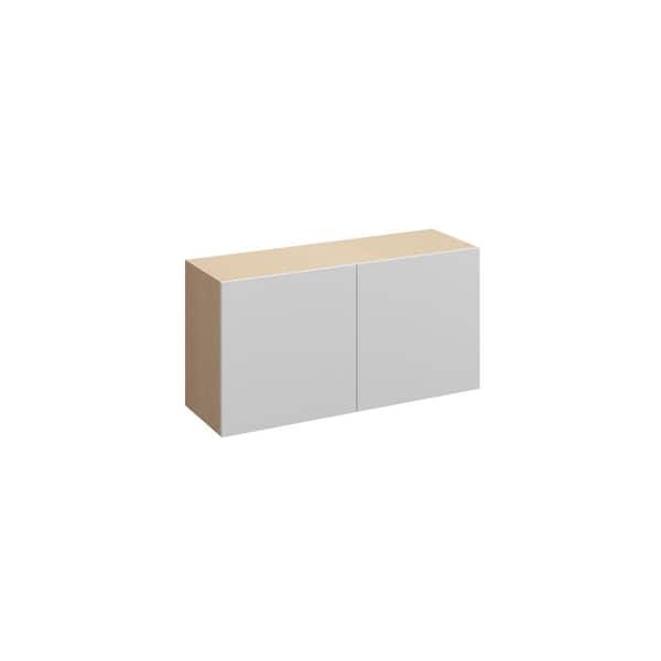 Ithaca Slab 36 in. W x 18 in. H x 12 in. D in Super White Plywood Assembled Wall Cabinet