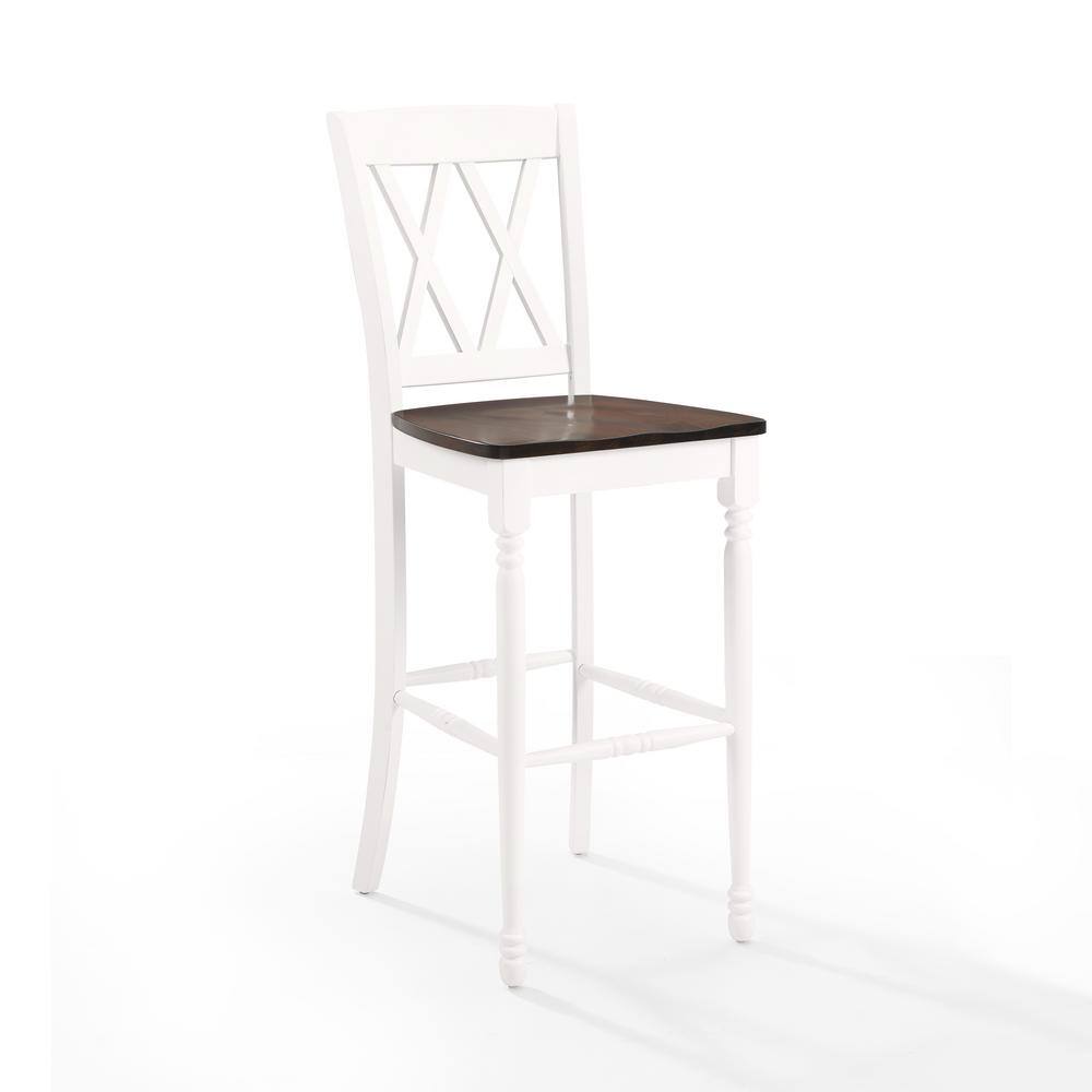 Shelby 47.5" White Wood Double X Bar Stool Set