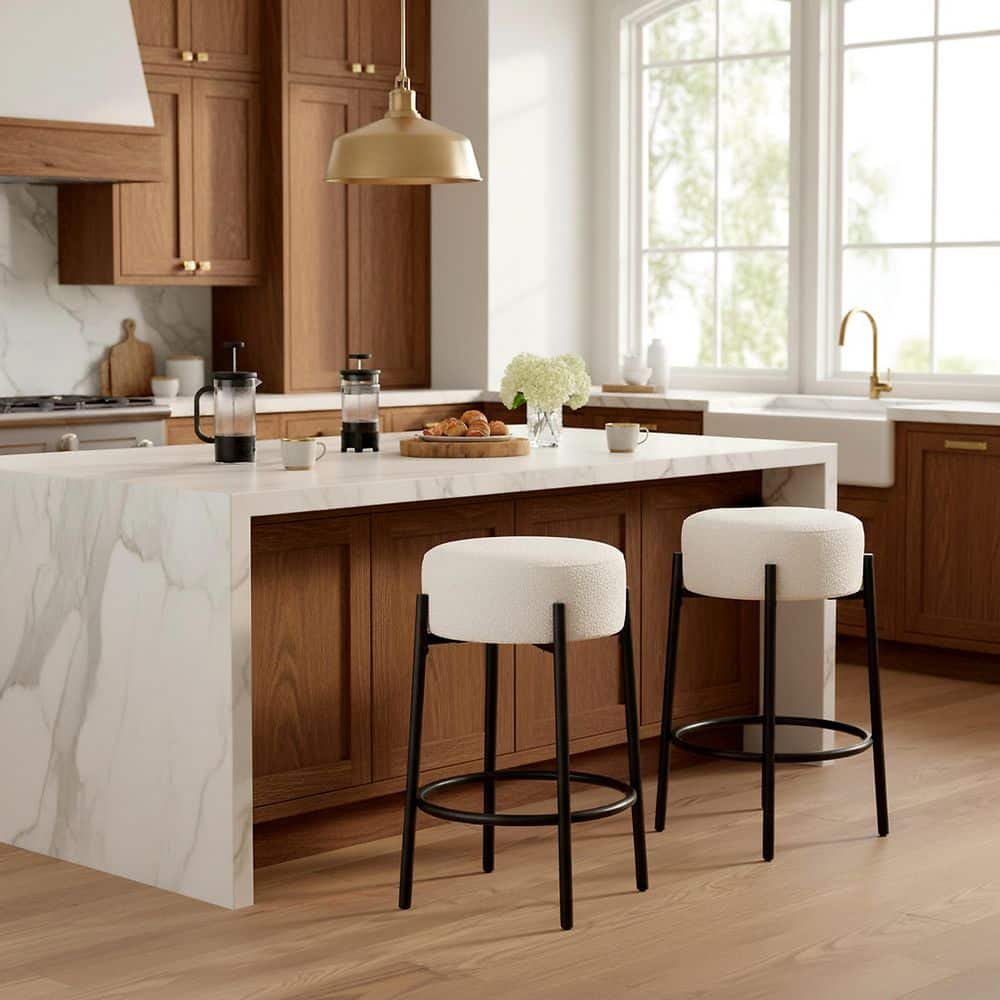 Paisleigh 26.3 in. H Ivory/Black Metal Stool price history on PriceWatchPro