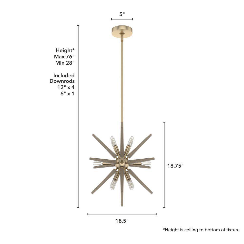 Alturas Gold Medium Aluminum Sputnik Pendant Light Fixture