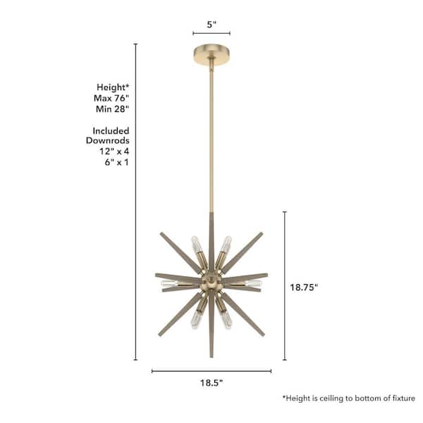 Hunter - Jupiter Star 12-Light Alturas Gold Sputnik Pendant Light