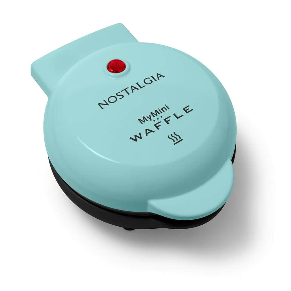 Nostalgia 550 W Small Electric Belgian Waffle Maker in Aqua