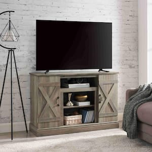 Gray Wash TV Stand Fits TV's up to 50 in. with Open and Closed Storage Space, Ashland Pine