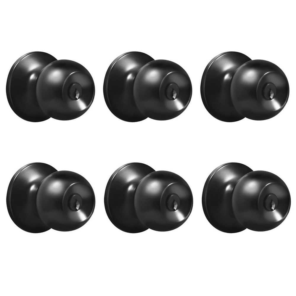Matte Black Entry Door Knob with 12 KW1 Keys Keyed Alike (6-Pack) price history on PriceWatchPro