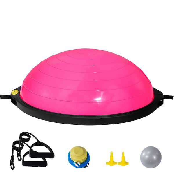 Half Exercise Ball Trainer, 26 in. Balance Ball Trainer, 1500 lbs. Capacity Stability Ball, Gym Full Body Workout, Pink