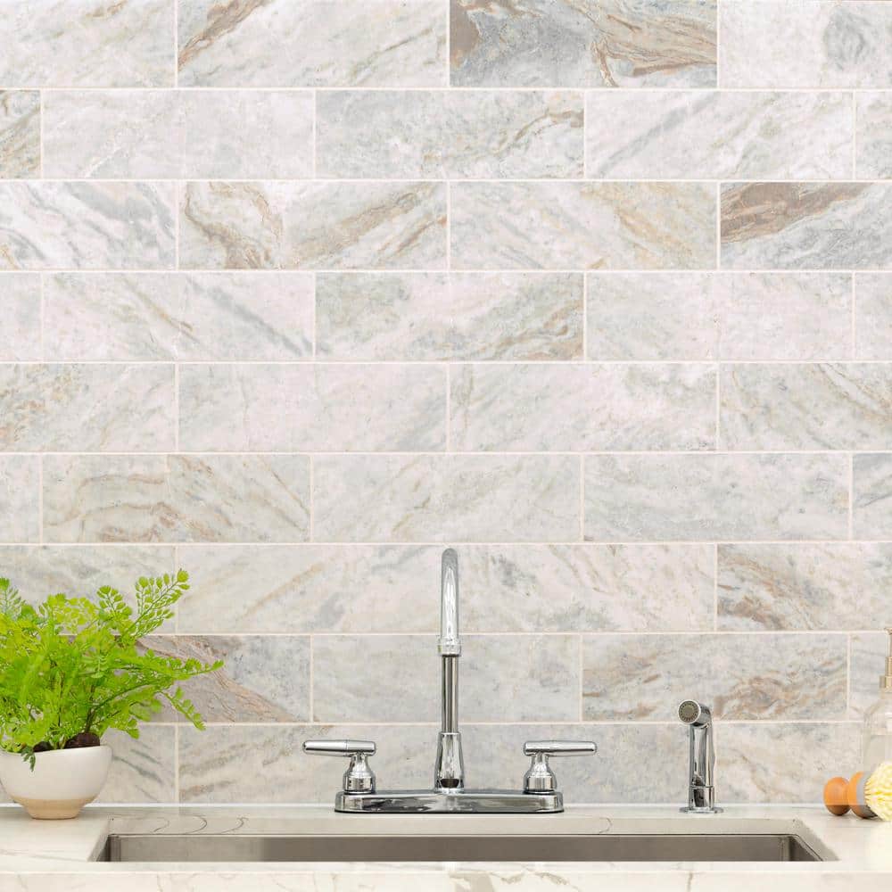 Capri Blue 4x12 Honed Marble Subway Tile
