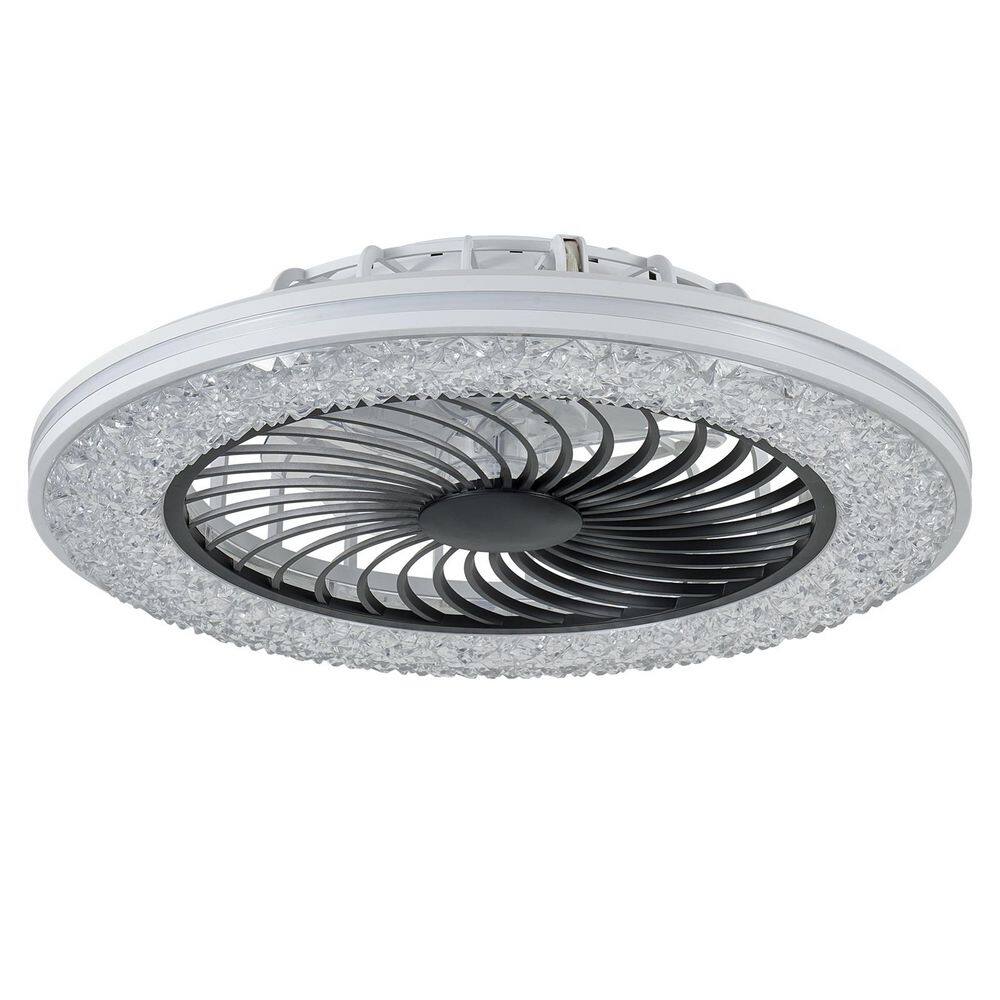 23 in. Smart RGB IndoorCeiling Fans with Lights and Remote, Bladeless Modern Caged Ceiling Fan Low Profile for Bedroom price history on PriceWatchPro