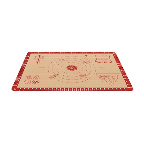 Silicone Non Stick Baking Mat with Deep Grid Texture and 10 Recipes, Spoon-Shaped Guide, Oven Safe, 1 Piece