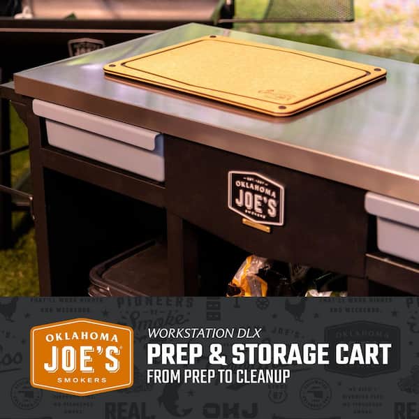 DLX Workstation Prep and Storage Rolling Outdoor Grill Cart with 900 sq. in. Surface in Black