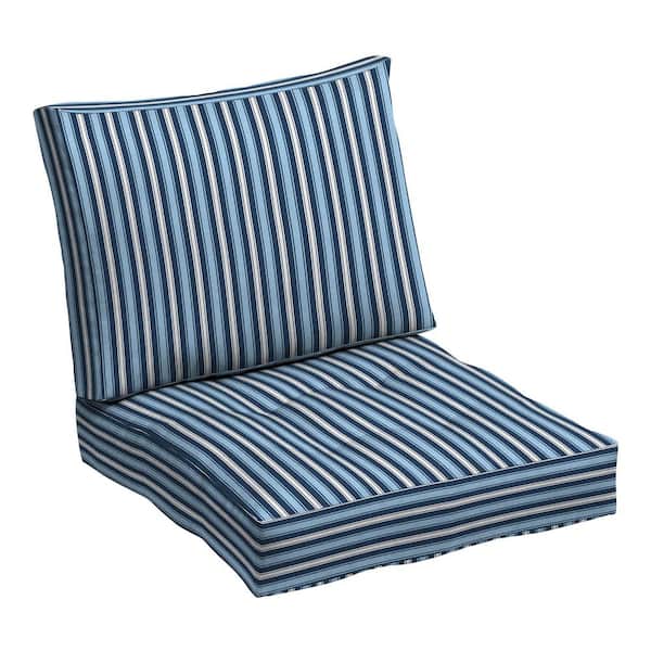 ARDEN Plush Modern Tufted Polyfill Deep Seat Cushion Set 24 x 24 Arden x Alexandra Kay Collection, Striped for the Heart