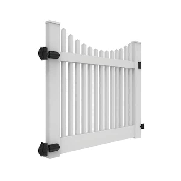 Freedom Coventry 4-ft H x 5-ft W White Vinyl Fence Gate Kit (Unassembled)