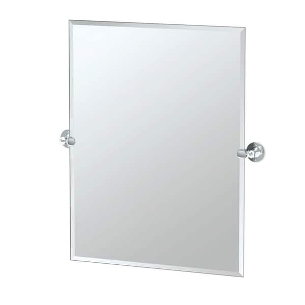 Gatco Cafe 24 in. W x 32 in. H Frameless Rectangular Beveled Edge Bathroom Vanity Mirror in Chrome