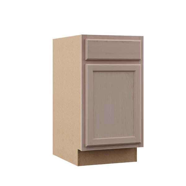 Hampton Bay Hampton Unfinished Beech Recessed Panel Stock Assembled Base Kitchen Cabinet (18 in. x 34.5 in. x 24 in.)