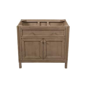 Chicago 36 in. W x 23.4 in.D x 32.5 in. H Single Vanity Cabinet Without Top in Whitewash Walnut