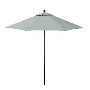 9 ft. Bronze Aluminum Market Patio Umbrella with Fiberglass Ribs and Push-Lift in Spiro Capri Pacifica Premium