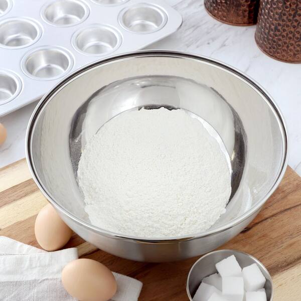 5 qt. Stainless Steel Mixing Bowl in Silver with Nonslip Base