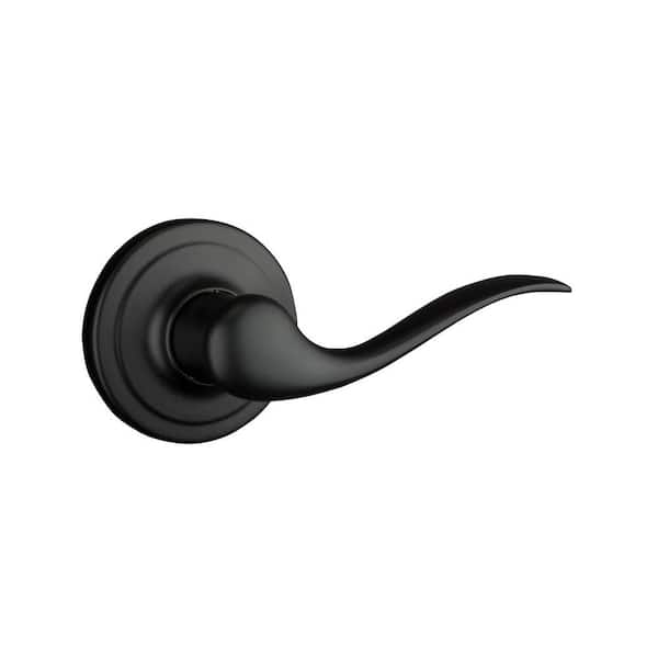 Kwikset Tustin Matte Black Right-Handed Half-Dummy Door Lever with Microban Antimicrobial Technology