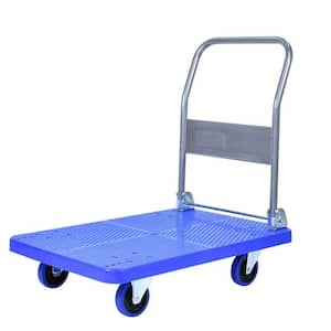 440 lbs. Weight Capacity Foldable Hand Cart for Home, Office, Warehouse, Garage, Workshop, School, Garden, Blue