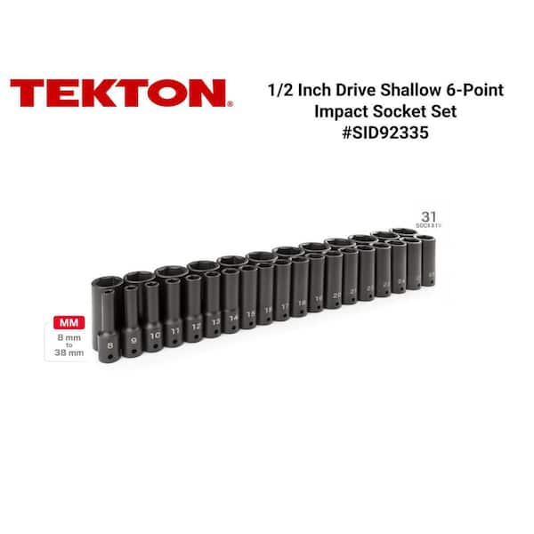 1/2 in. Drive Deep 6-Point Impact Socket Set, 31-Piece (8 mm - 38 mm)