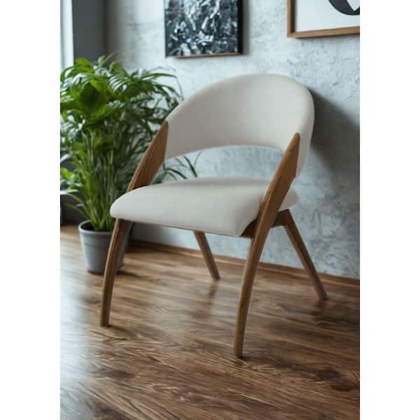 Lucas Cream and Walnut Dining Chair