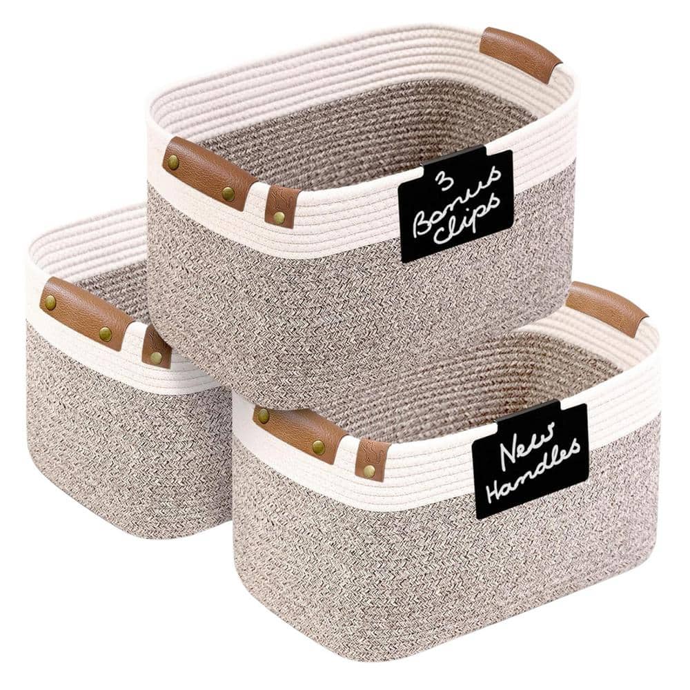 Afoxsos Cotton Rope Baskets for Organizing Small Laundry Woven Dog