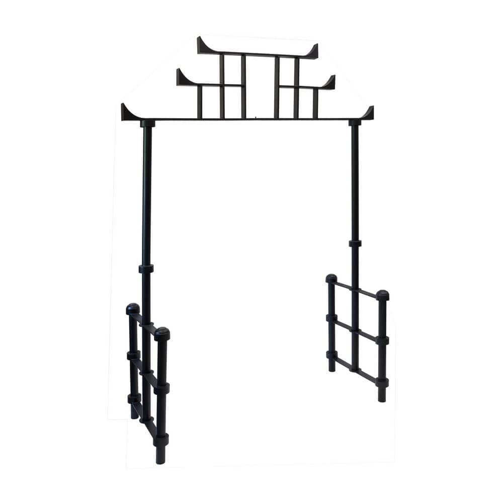 ACHLA DESIGNS 98 in H Wrought Iron Torii Arbor with Spiked Ground