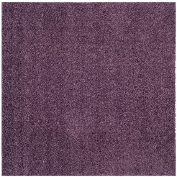 SAFAVIEH Arizona Shag Purple 7 ft. x 7 ft. Square Solid Area Rug