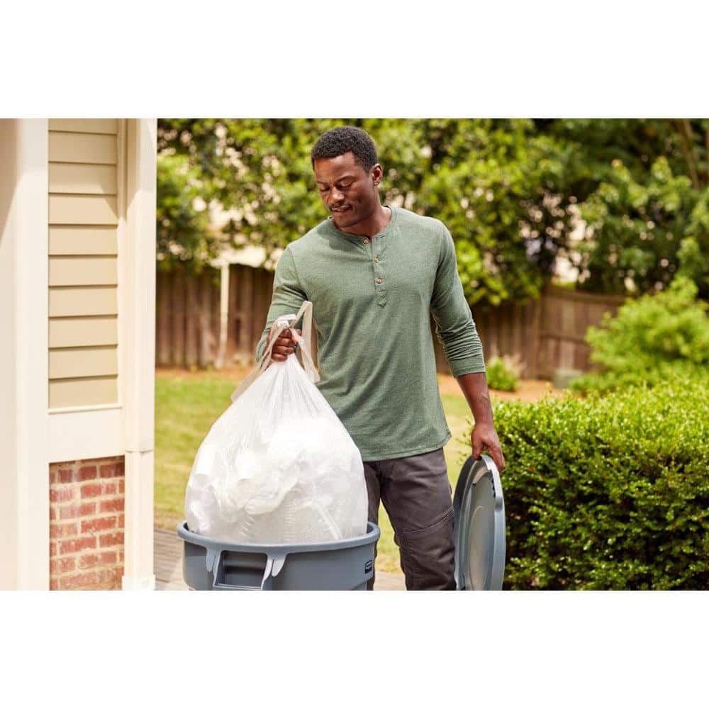 33-39 Gallon Clear Heavy-Duty Drawstring Trash Bags