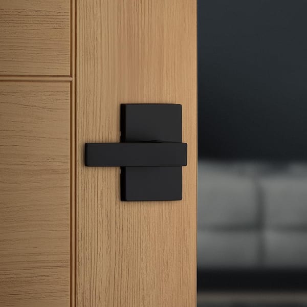 Singapore Matte Black Rectangular Straight Bed/Bath Door Handle4-Pack