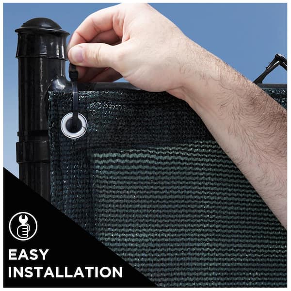 BOEN - 6 ft. x 20 ft. Green Privacy Fence Screen Netting Mesh with Reinforced Grommet for Chain link Garden Fence