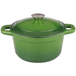 Neo 7 Qt. Round Cast Iron Green Casserole Dish with Lid