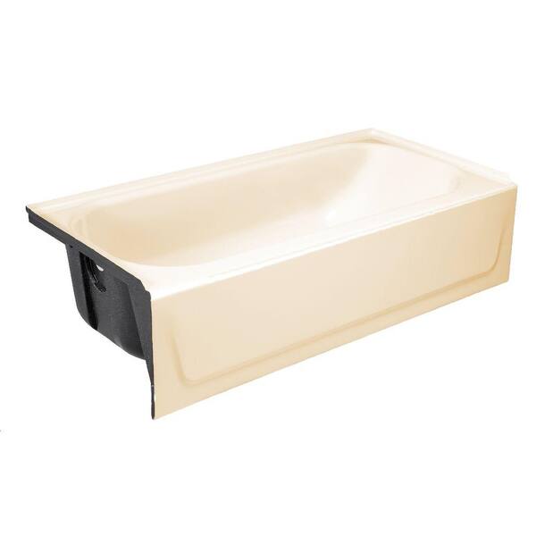 Bootz Industries Mauicast 60 in. Left Drain Rectangular Alcove Soaking Bathtub in Bone