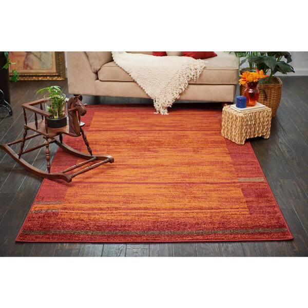 Unique Loom Autumn Foilage Terracotta 3' 3 x 3' 3 Round Rug