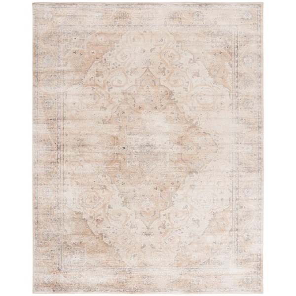 Atlas 8 ft. x 10 ft. Ivory/Beige Vintage Medallion Area Rug